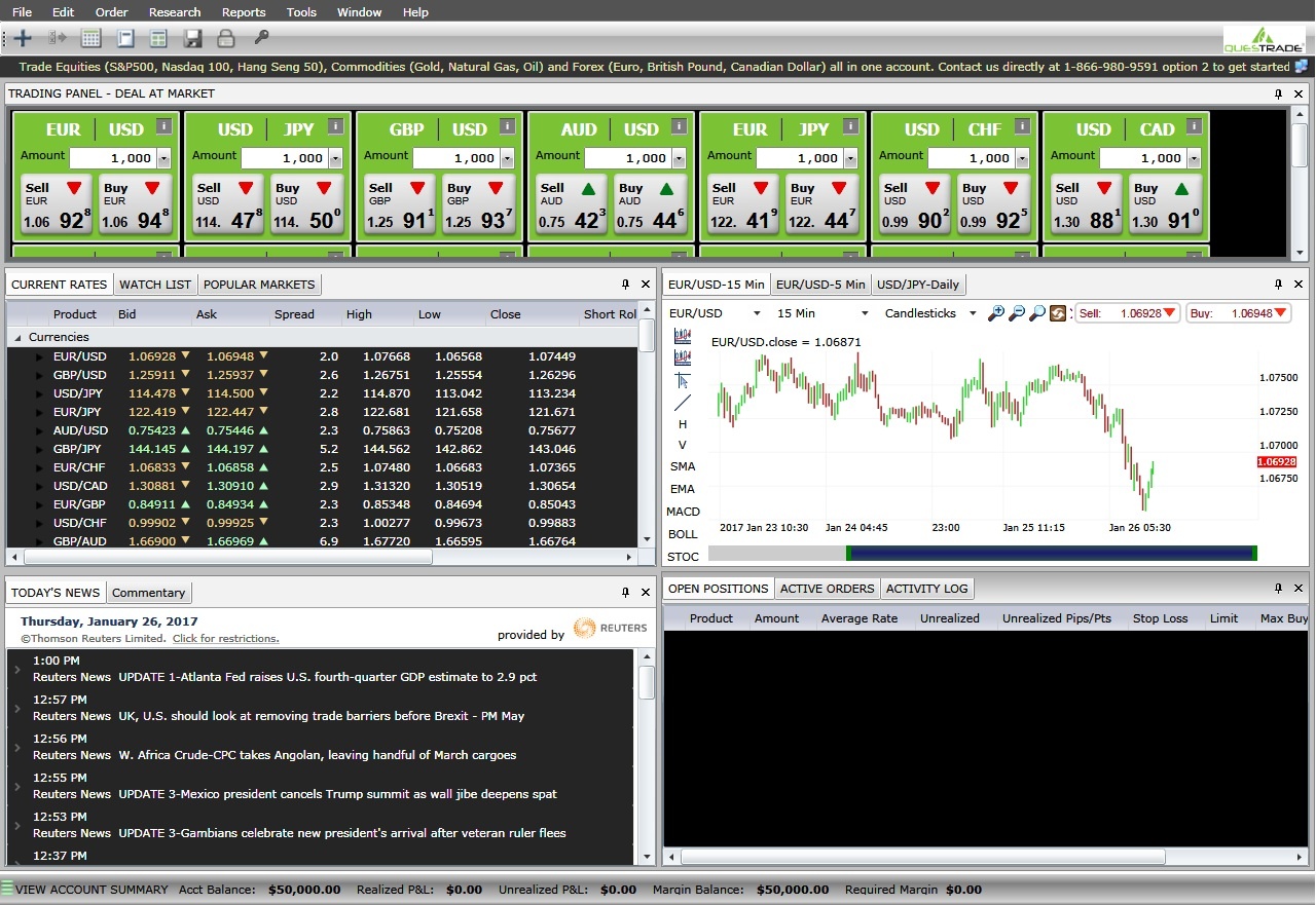 Detailed guide on using Questrade for dollar-dealer forex transactions