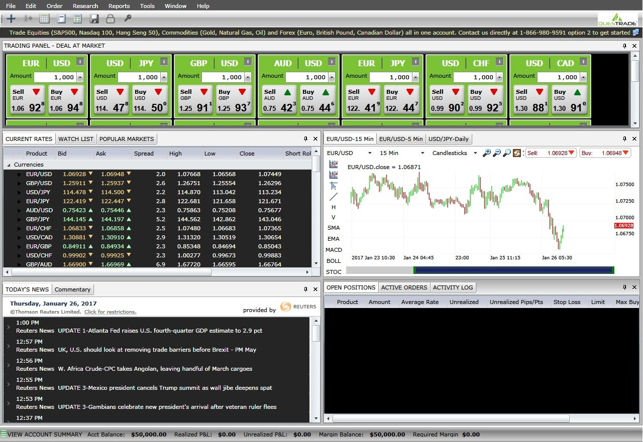 Questrade code brokerage account