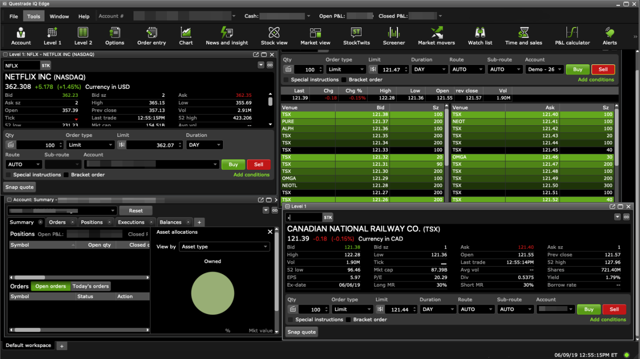 Questrade platform trading