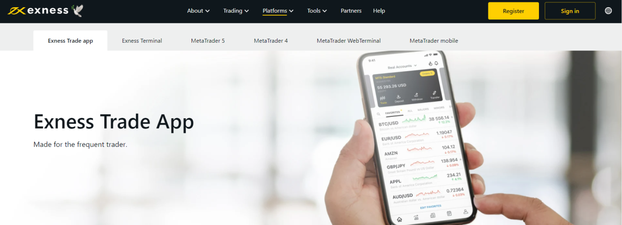 Review dan perbandingan platform trading Exness Trade Pro